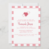 レトロ妻のパーティーハートディスコブライダルシャワー 招待状 (裏面)