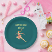 レトロ姿スケーターinピンクハッピーバースデー ペーパープレート (パーティー)