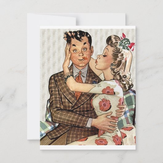 レトロ婚約ディナー 招待状 (正面)