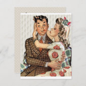 レトロ婚約ディナー 招待状 (正面/裏面)