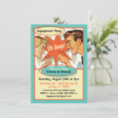 レトロ婚約パーティ招待状 招待状 (スタンド正面)