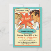 レトロ婚約パーティ招待状 招待状 (正面)