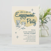 レトロ婚約パーティ招待状 招待状 (スタンド正面)