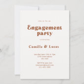レトロ婚約パーティ招待状 招待状 (正面)
