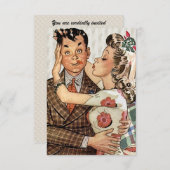 レトロ婚約夕食V2 招待状 (正面/裏面)