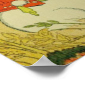 レトロ子のイラストレーション編集可能文字 ポスター (角)