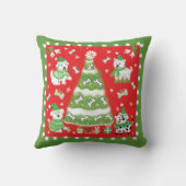 レトロ子犬のクリスマス クッション (裏面)