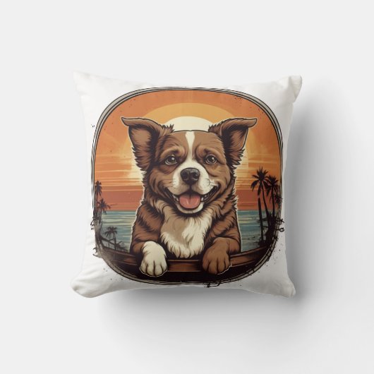 レトロ子犬 クッション (正面)