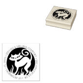 レトロ子猫差出人住所スタンプ ラバースタンプ (押印)