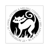 レトロ子猫差出人住所スタンプ ラバースタンプ (インプリント)