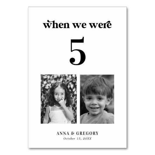 レトロ子結婚ども時代の写真表# 5 テーブルナンバー (正面)