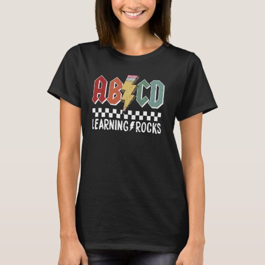 レトロ学の岩の先生学生に戻る Tシャツ (正面)