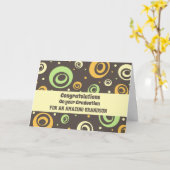 レトロ孫おめでとうの卒業車 カード (黄色い花)