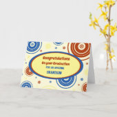 レトロ孫おめでとう卒業 カード (黄色い花)