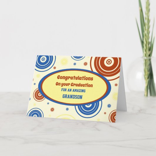 レトロ孫おめでとう卒業 カード (正面)