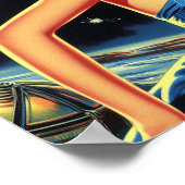 レトロ宇宙のピンアップ ポスター (角)