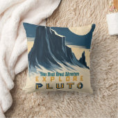 レトロ宇宙のプルートー旅行ポスター - ヴィンテージ風 クッション (ブランケット)