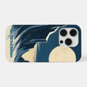 レトロ宇宙のプルートー旅行ポスター - ヴィンテージ風 iPhoneケース (裏面横)