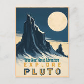 レトロ宇宙のプルート旅行ポスター - ヴィンテージ ポストカード (正面)