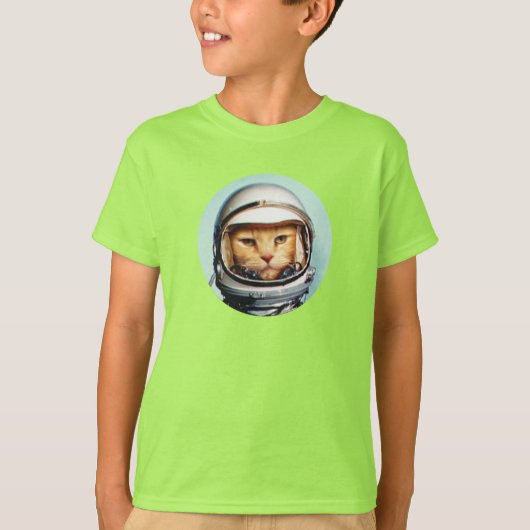 レトロ宇宙キャットTシャツ Tシャツ (正面)