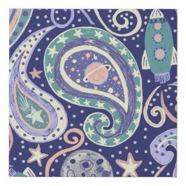 レトロ宇宙ギャラクシー デザイン フェイクキャンバスプリント