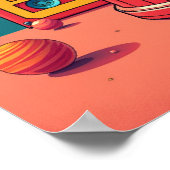 レトロ宇宙グンボールマシン:ポップ・アートの Art ポスター (角)