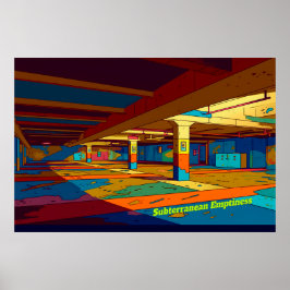 レトロ宇宙コンセプトデジタルアート ポスター