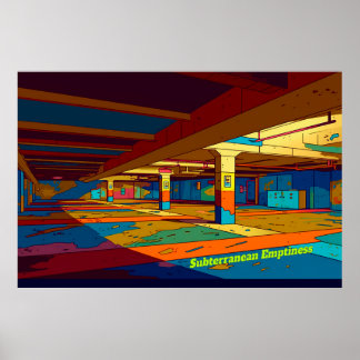 レトロ宇宙コンセプトデジタルアート ポスター