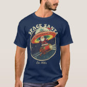 レトロ宇宙サンタのクリスマスTシャツ Tシャツ (正面)