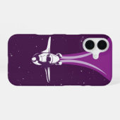 レトロ宇宙シャトル銀河 iPhone 16ケース (裏面横)