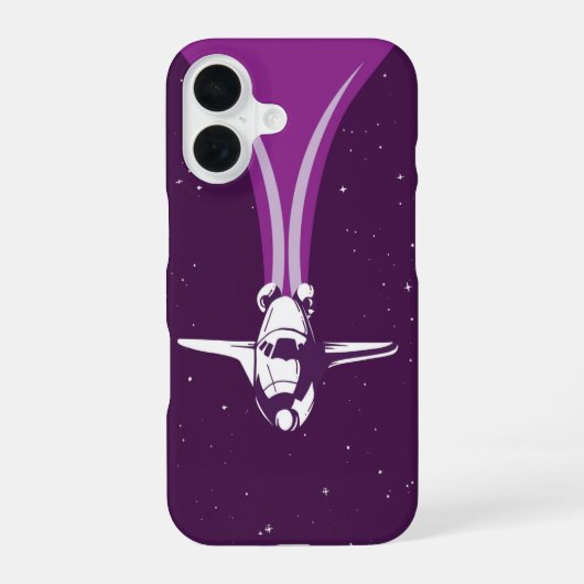 レトロ宇宙シャトル銀河 iPhone 16ケース (裏面)