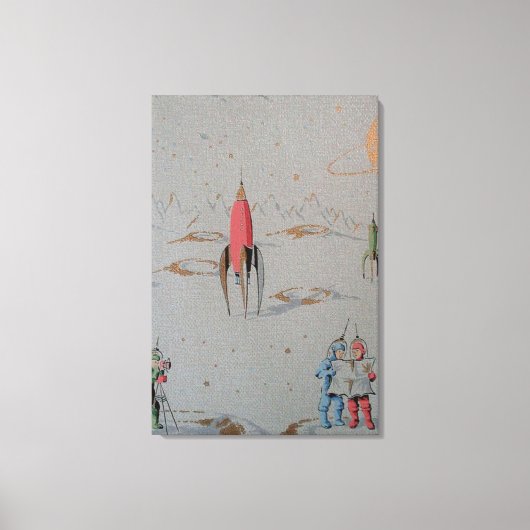 レトロ宇宙トラベルダブルキャンバス キャンバスプリント (正面)