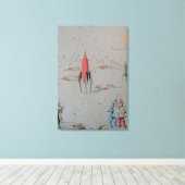 レトロ宇宙トラベルダブルキャンバス キャンバスプリント (インサイチュ (ウッドフロア))