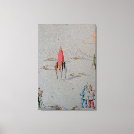 レトロ宇宙トラベルダブルキャンバス キャンバスプリント