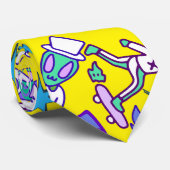 レトロ宇宙パターンBイエローBG ネクタイ (ロール)