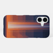 レトロ宇宙ビーム縦デザイン iPhone 16ケース (裏面横)
