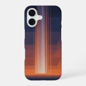 レトロ宇宙ビーム縦デザイン iPhone 16ケース (裏面)