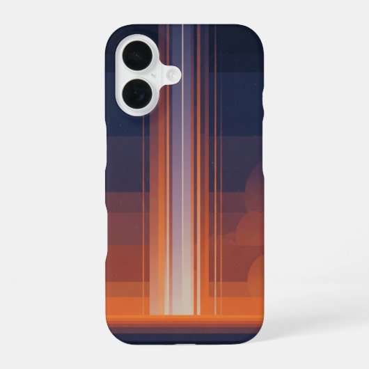 レトロ宇宙ビーム縦デザイン iPhone 16ケース (裏面)