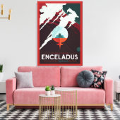 レトロ宇宙ポスター – サターンへのカッシーニ任務 キャンバスプリント (インサイチュ (リビング))