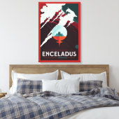 レトロ宇宙ポスター – サターンへのカッシーニ任務 キャンバスプリント (インサイチュ (寝室))
