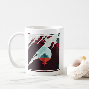 レトロ宇宙ポスター – サターンへのカッシーニ任務 コーヒーマグカップ