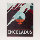 レトロ宇宙ポスター – サターンへのカッシーニ任務 ジグソーパズル (縦)