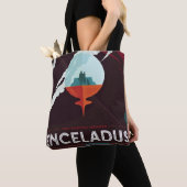 レトロ宇宙ポスター – サターンへのカッシーニ任務 トートバッグ (クローズアップ)