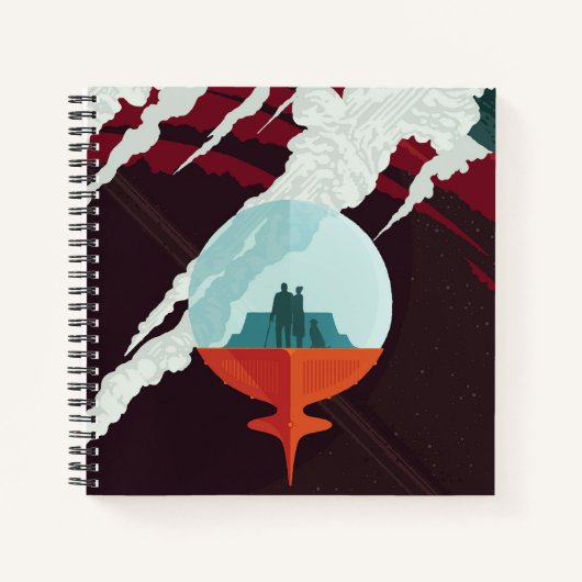 レトロ宇宙ポスター – サターンへのカッシーニ任務 ノートブック (正面)