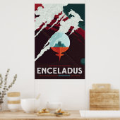 レトロ宇宙ポスター – サターンへのカッシーニ任務 ポスター (キッチン)