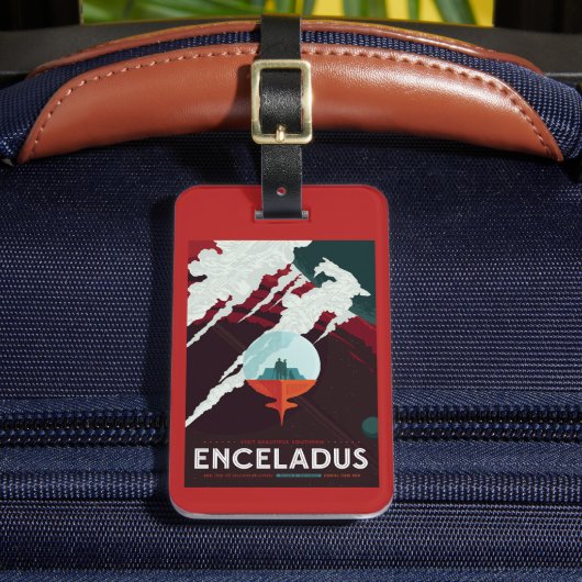 レトロ宇宙ポスター – サターンへのカッシーニ任務 ラゲッジタグ (正面インサイチュ2)