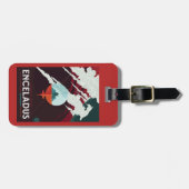 レトロ宇宙ポスター – サターンへのカッシーニ任務 ラゲッジタグ (正面横)