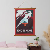レトロ宇宙ポスター – サターンへのカッシーニ任務 吊り下げ型タペストリー (寝室)