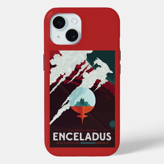 レトロ宇宙ポスター – サターンへのカッシーニ任務 Case-Mate iPhoneケース (裏面)