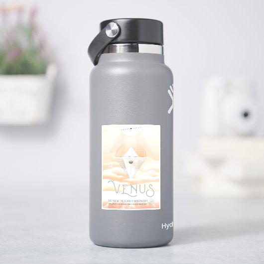 レトロ宇宙ポスター – システム内太陽の展望台 シール (HydroFlask)
